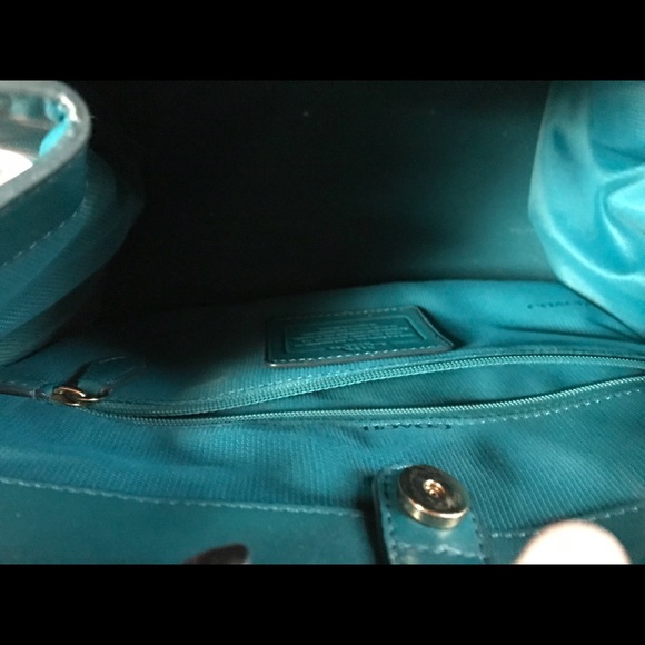 Coach  tote-teal - Picture 4 of 5